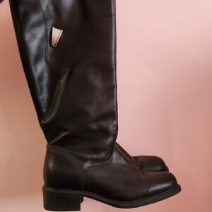 Black Leather Riding Boots
